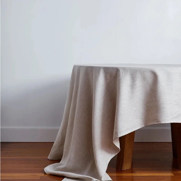 HEAVEN HOME tablecloth 100% linen 84”x 58”.2 - Picture 1 of 12